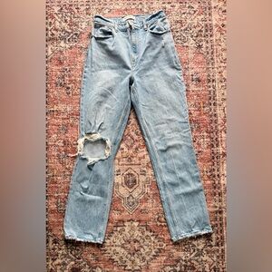 Abercrombie & Fitch Light Blue Distressed Women’s Curve Love Jeans